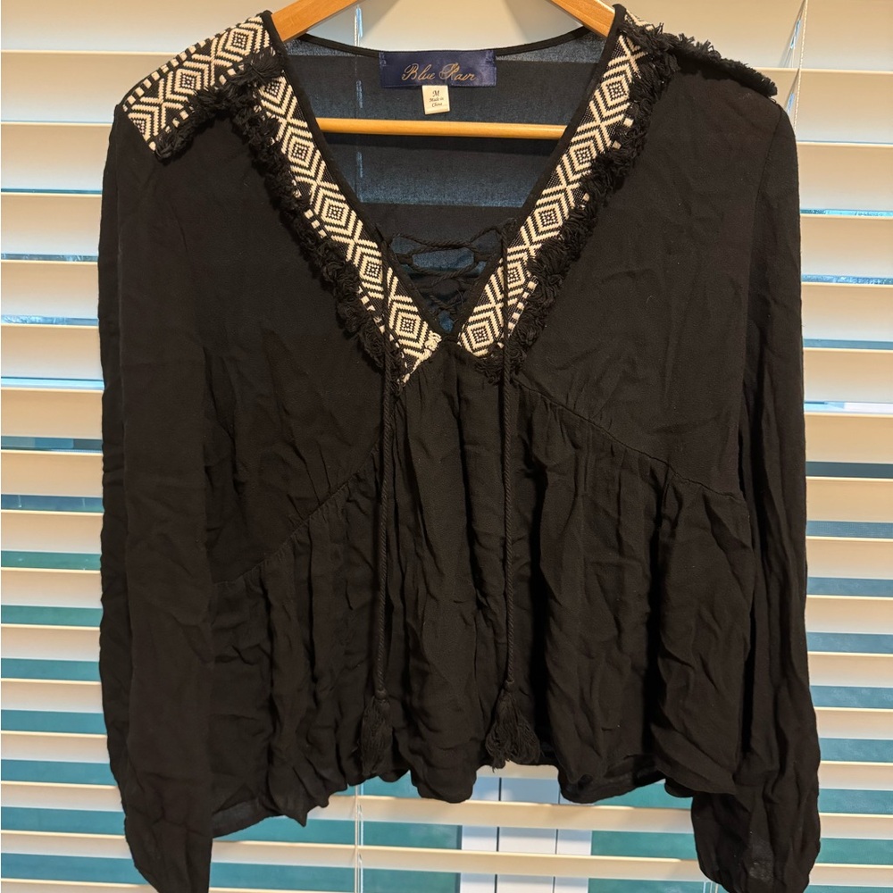 Women’s black embroidered top